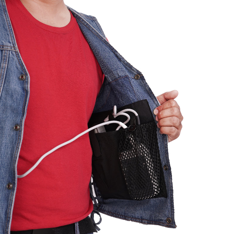 Men's LVAD HEARTMATE Blue Denim Vest