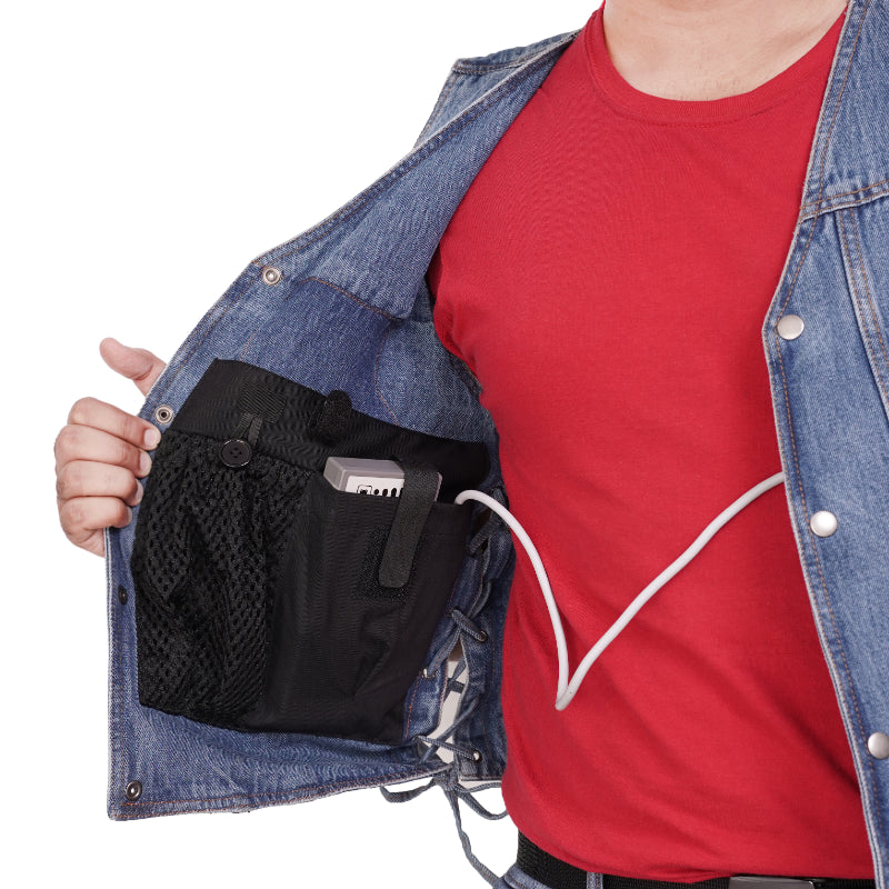 Men's LVAD HEARTMATE Blue Denim Vest