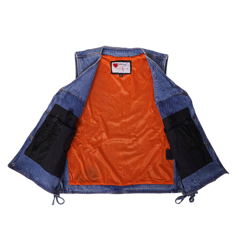 Men's LVAD HEARTMATE Blue Denim Vest