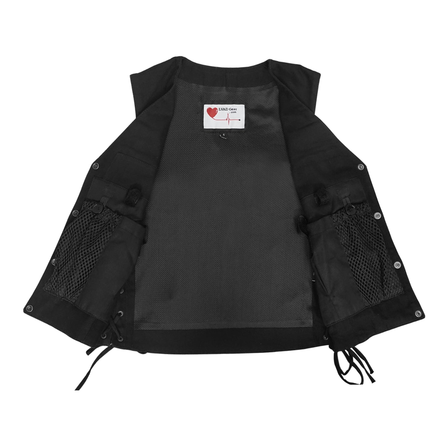 Womens LVAD HEARTMATE Black Denim Vest