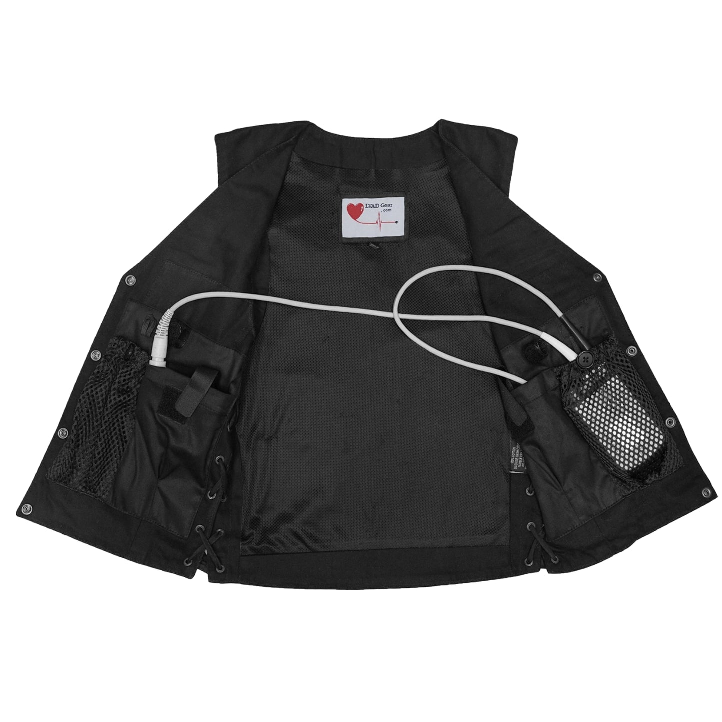 Womens LVAD HEARTMATE Black Denim Vest