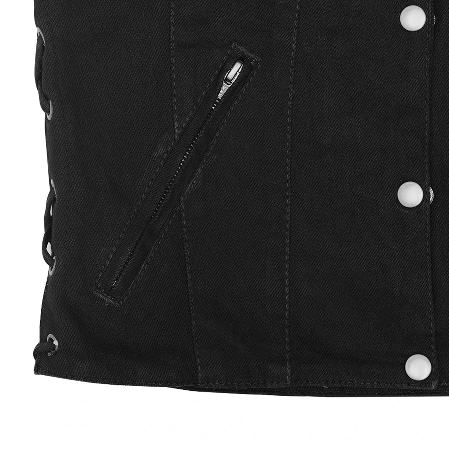 Womens LVAD HEARTMATE Black Denim Vest