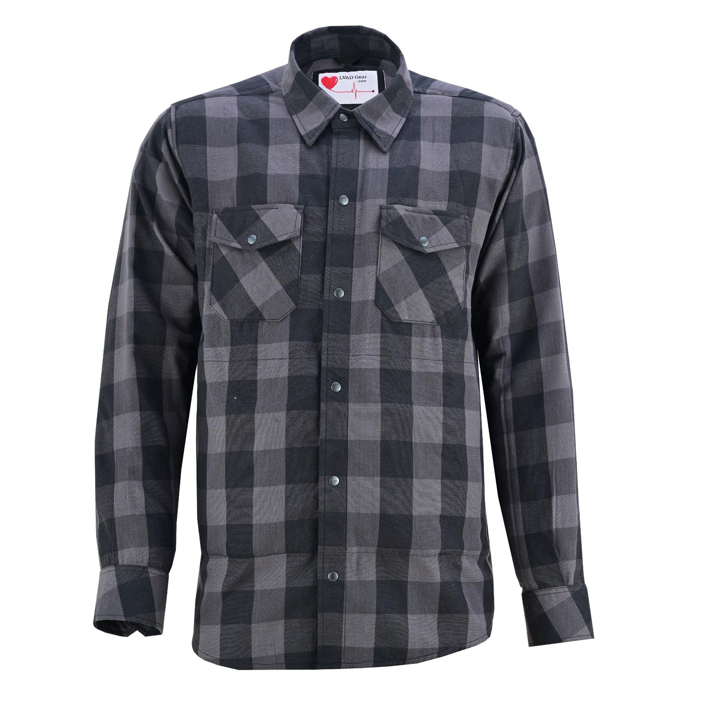 LVAD Men’s Flannel Shirt Gray & Black