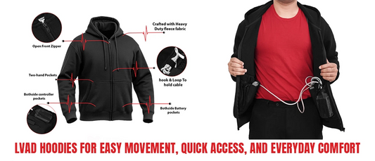 LVAD Hoodies for Easy Movement, Quick Access, and Everyday Comfort