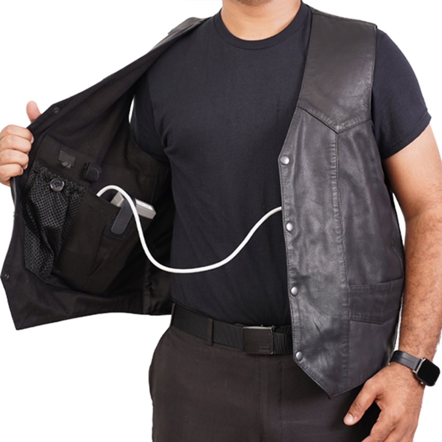 Men's Leather LVAD Vest