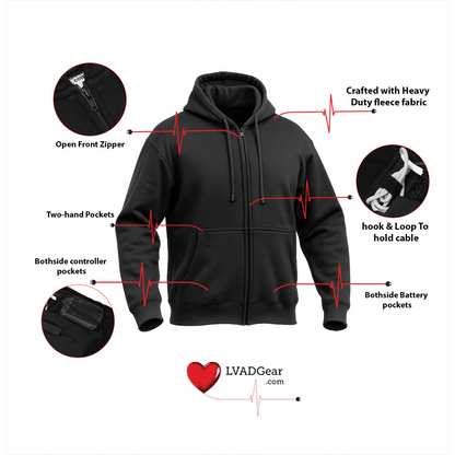 LVAD HeartMate Men's Hoodie - Black