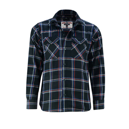 Flannel Shirt - Black, Red and Blue