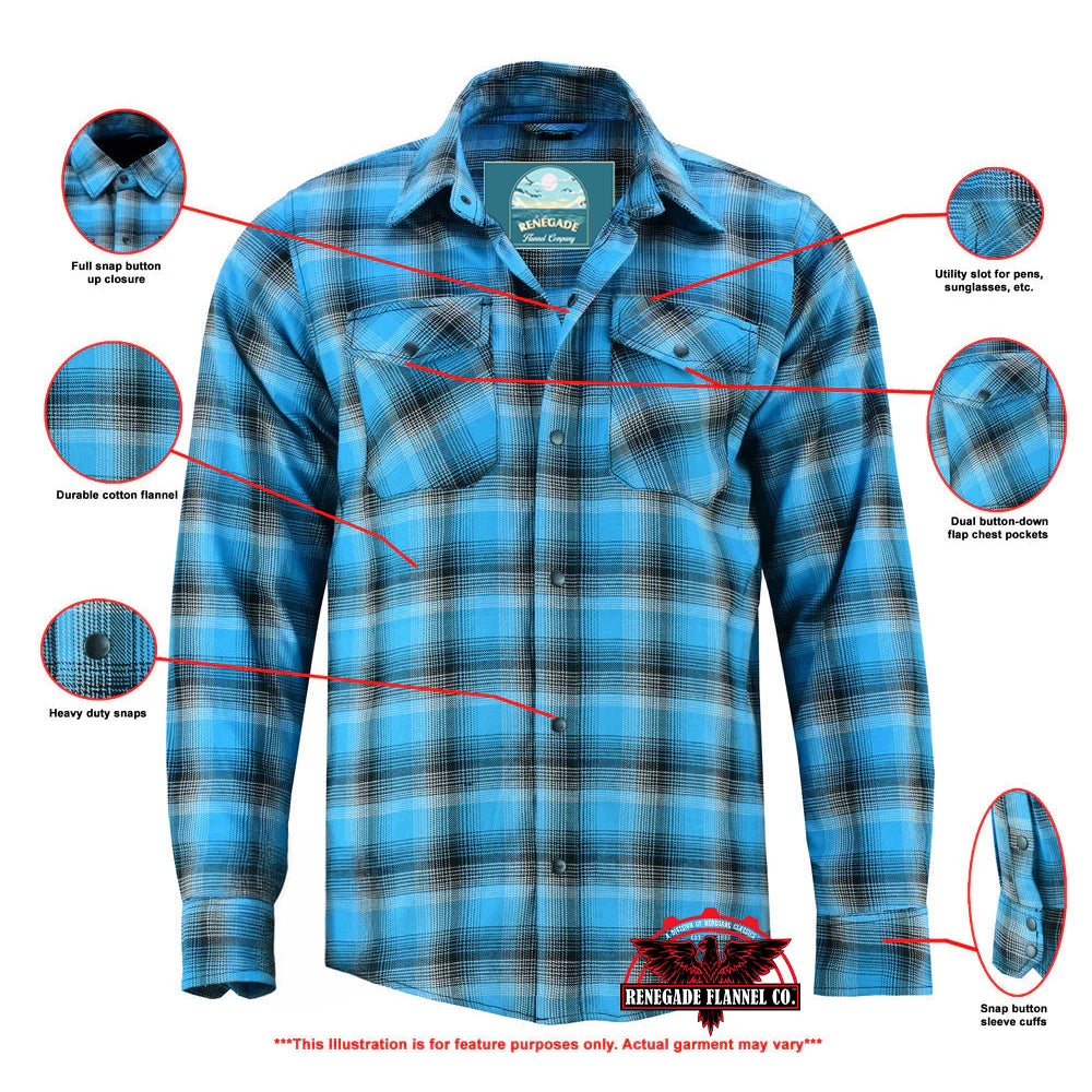 Flannel Shirt - Blue and Black Shaded