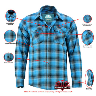 Flannel Shirt - Blue and Black Shaded - LVAD Gear