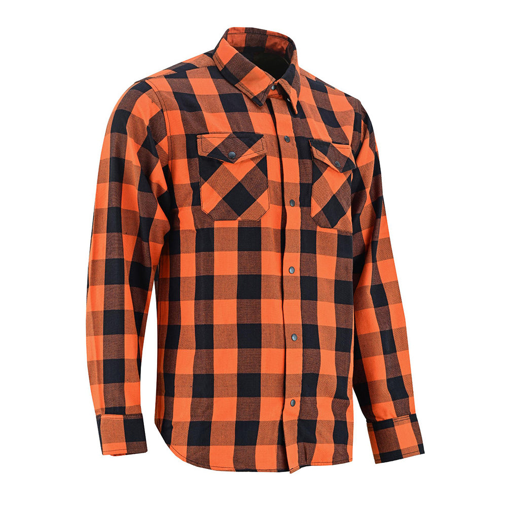 Flannel Shirt - Orange and Black