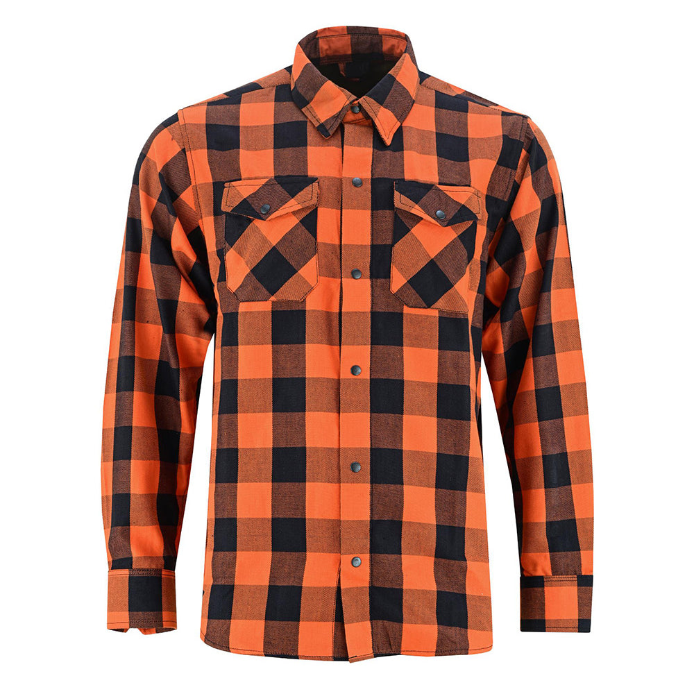 Flannel Shirt - Orange and Black