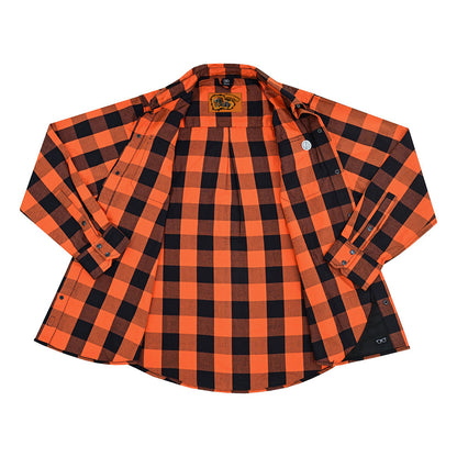 Flannel Shirt - Orange and Black