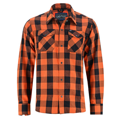 Flannel Shirt - Orange and Black