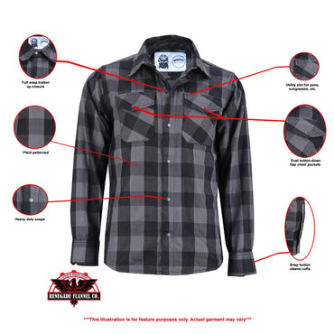 Flannel Shirt - Gray and Black - LVAD Gear