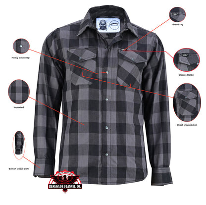 Flannel Shirt - Gray and Black