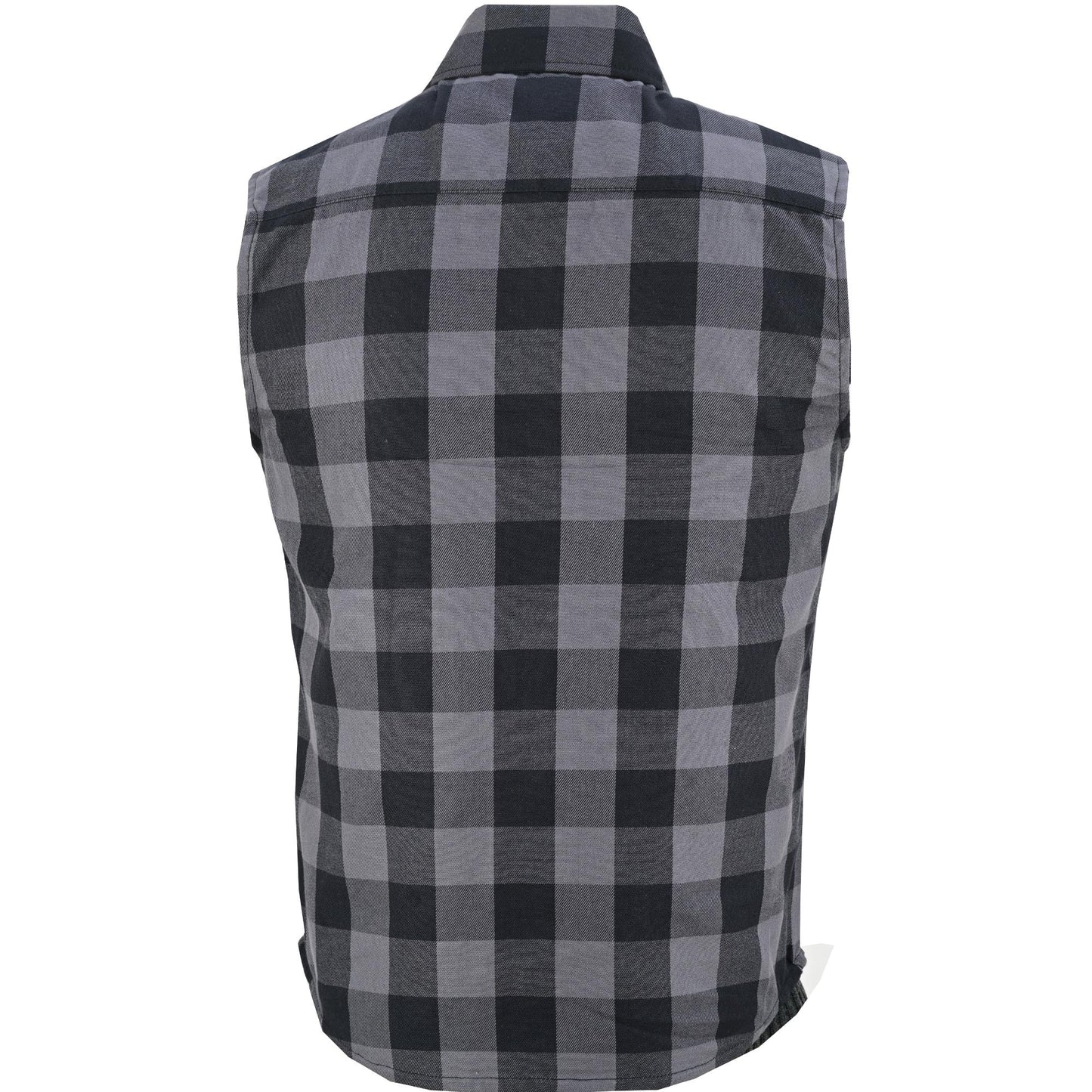 Men’s Gray Black Sleeveless Flannel