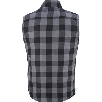 Men’s Gray Black Sleeveless Flannel