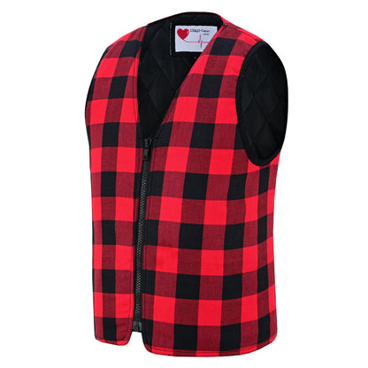 LVAD Flannel Vest Red