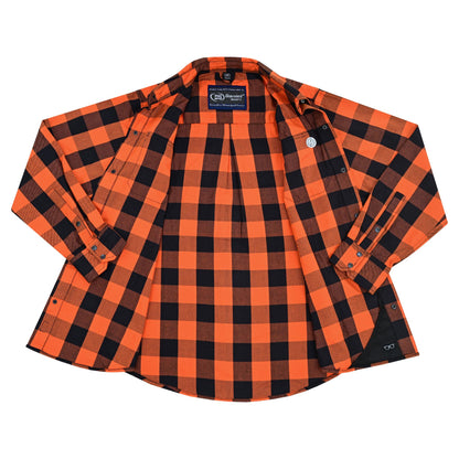 Flannel Shirt - Orange and Black