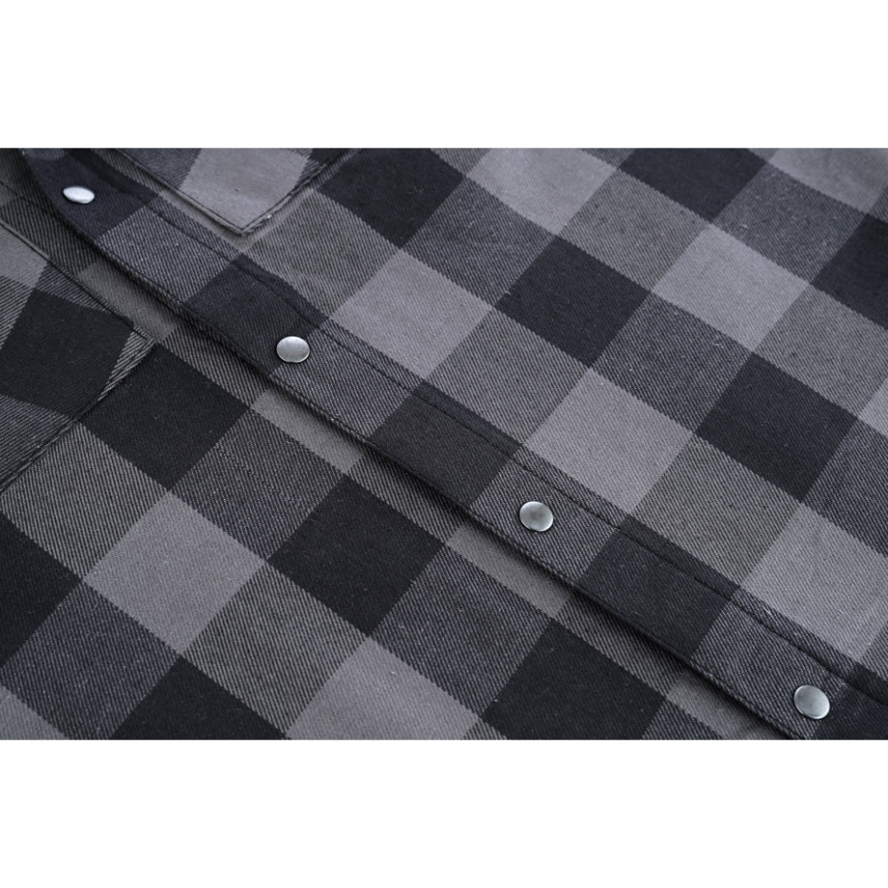 Men’s Gray Black Sleeveless Flannel