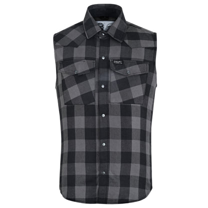 Men’s Gray Black Sleeveless Flannel