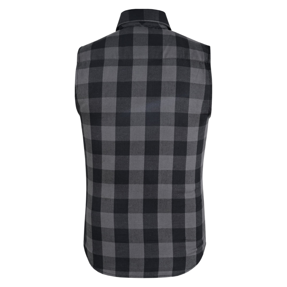 Men’s Gray Black Sleeveless Flannel