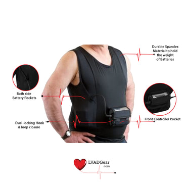 LVAD Men Tank Top for HeartWare Black - LVAD Gear