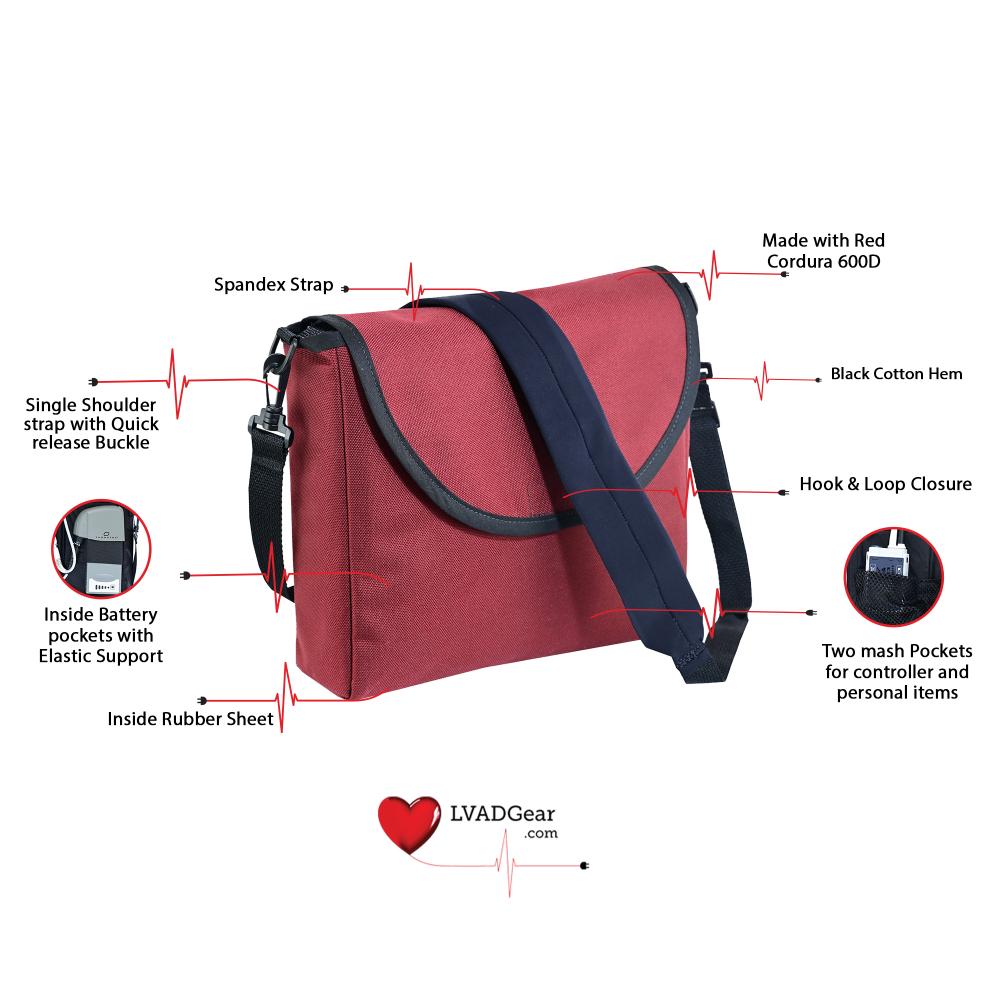 LVAD Messenger Bags–Wine Canvas