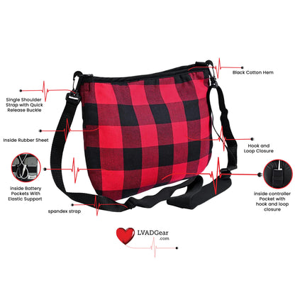 LVAD Flannel Red Bag