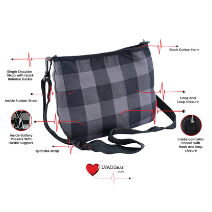 LVAD Flannel Grey Bag