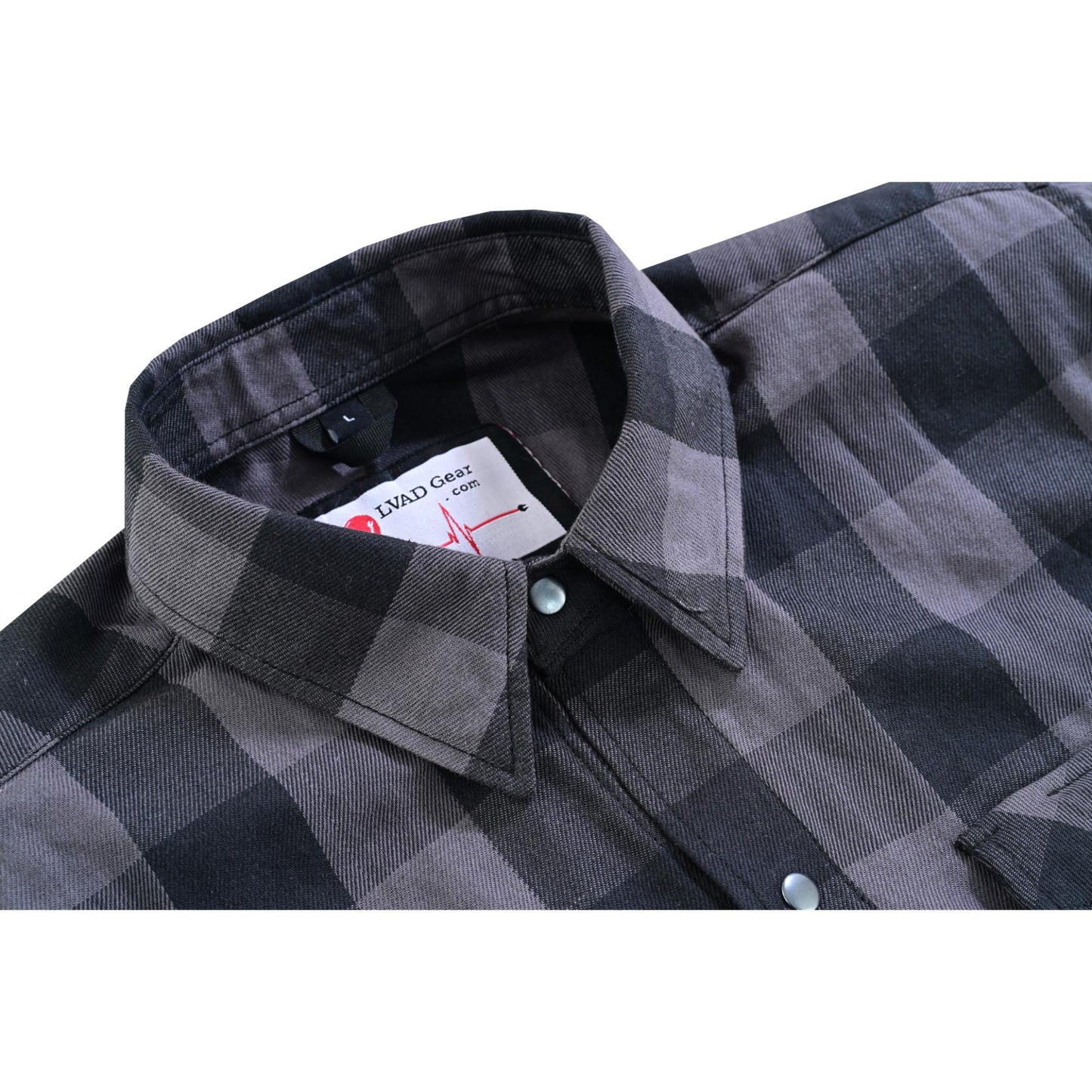 LV140 LVAD Men’s Flannel Shirt Gray & Black