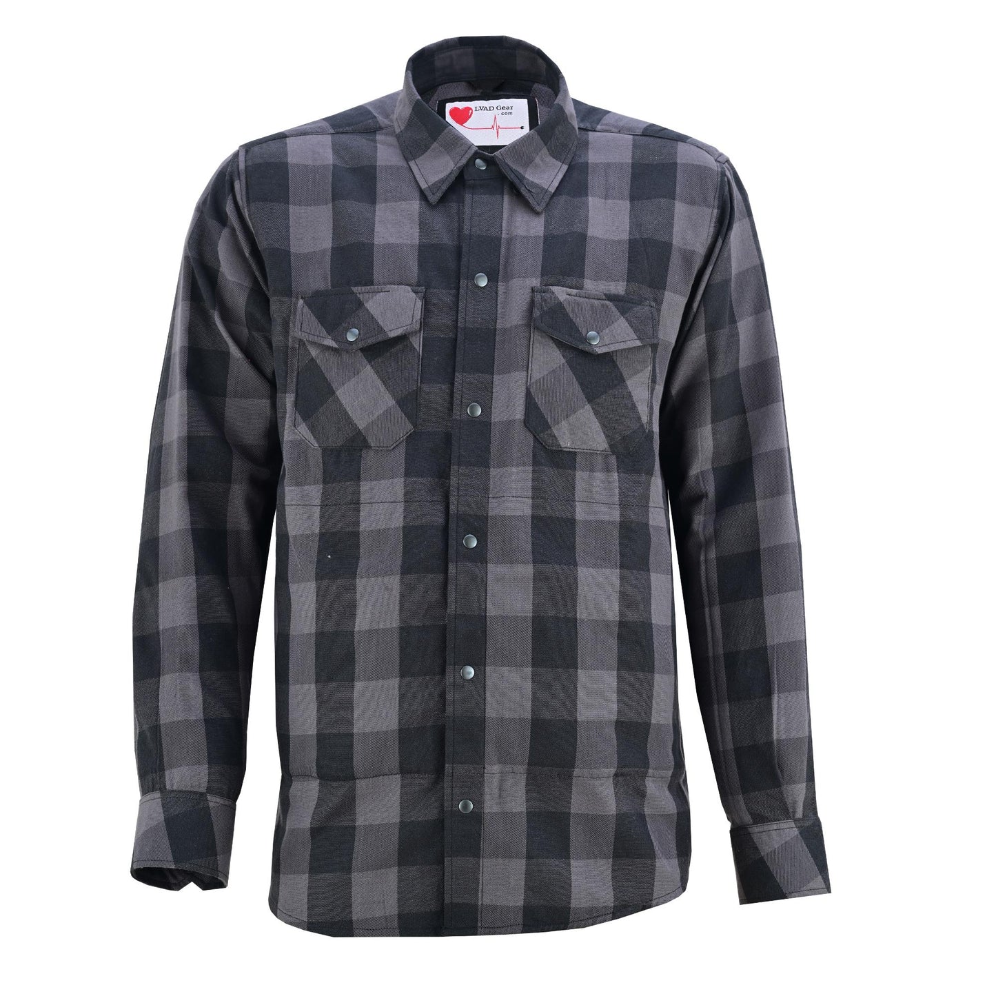 LV140 LVAD Men’s Flannel Shirt Gray & Black