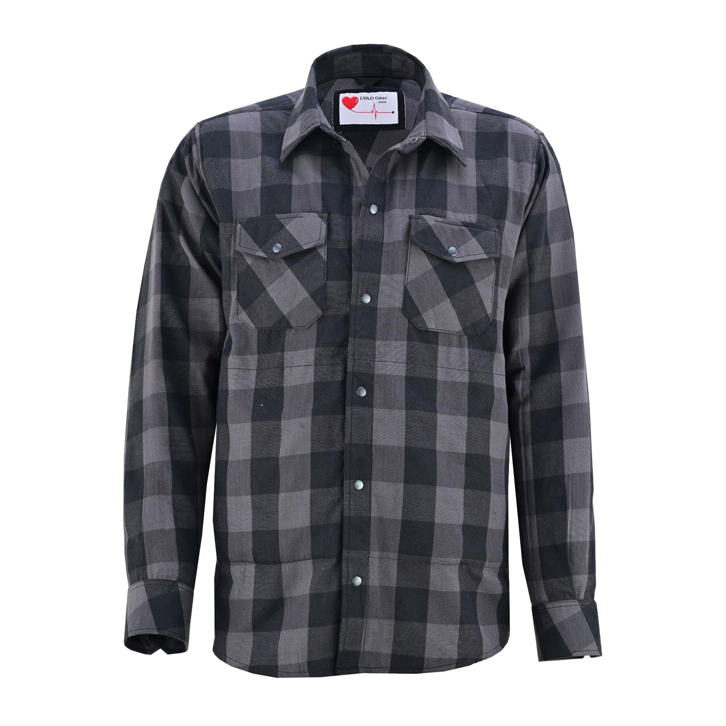 LV140 LVAD Men’s Flannel Shirt Gray & Black