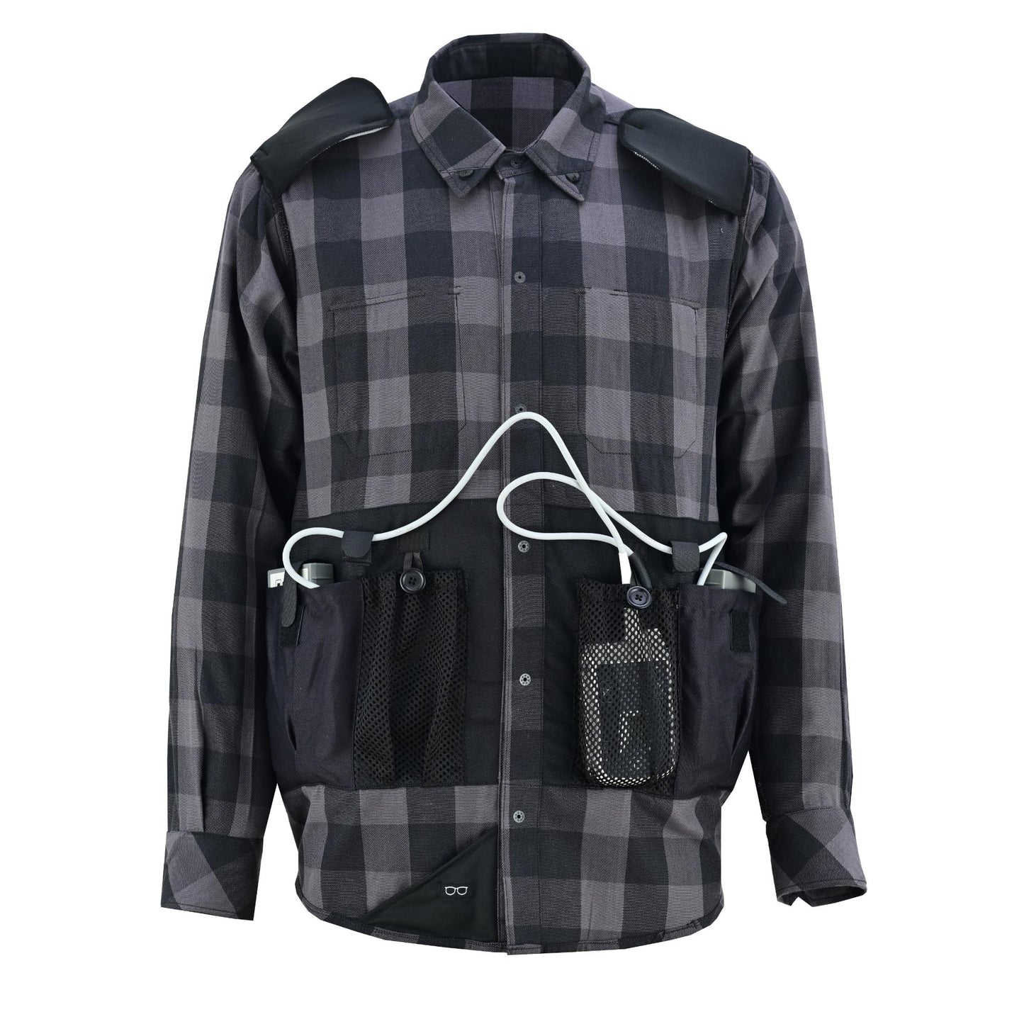 LV140 LVAD Men’s Flannel Shirt Gray & Black