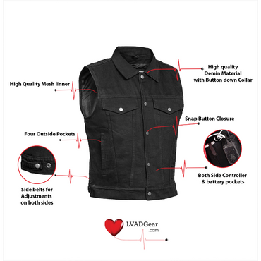 Men's LVAD BLACK DENIM Vest