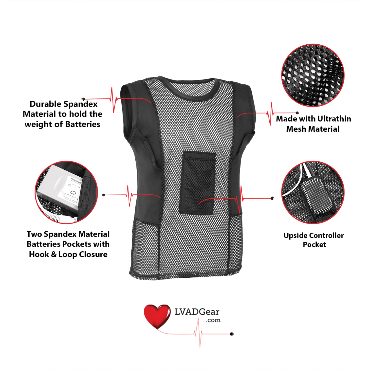 LVAD Men's Mesh Tank Top for HeartMate Black