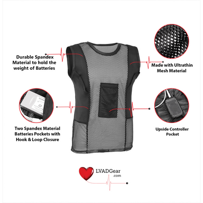 LVAD Men's Mesh Tank Top for HeartMate Black