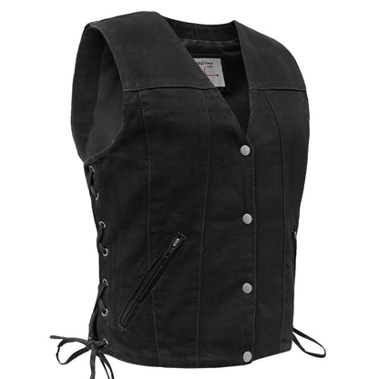 Womens LVAD HEARTMATE Black Denim Vest