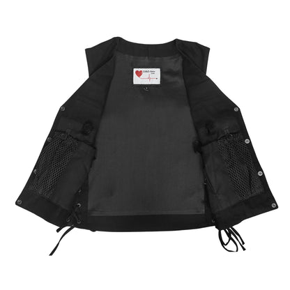 Womens LVAD HEARTMATE Black Denim Vest