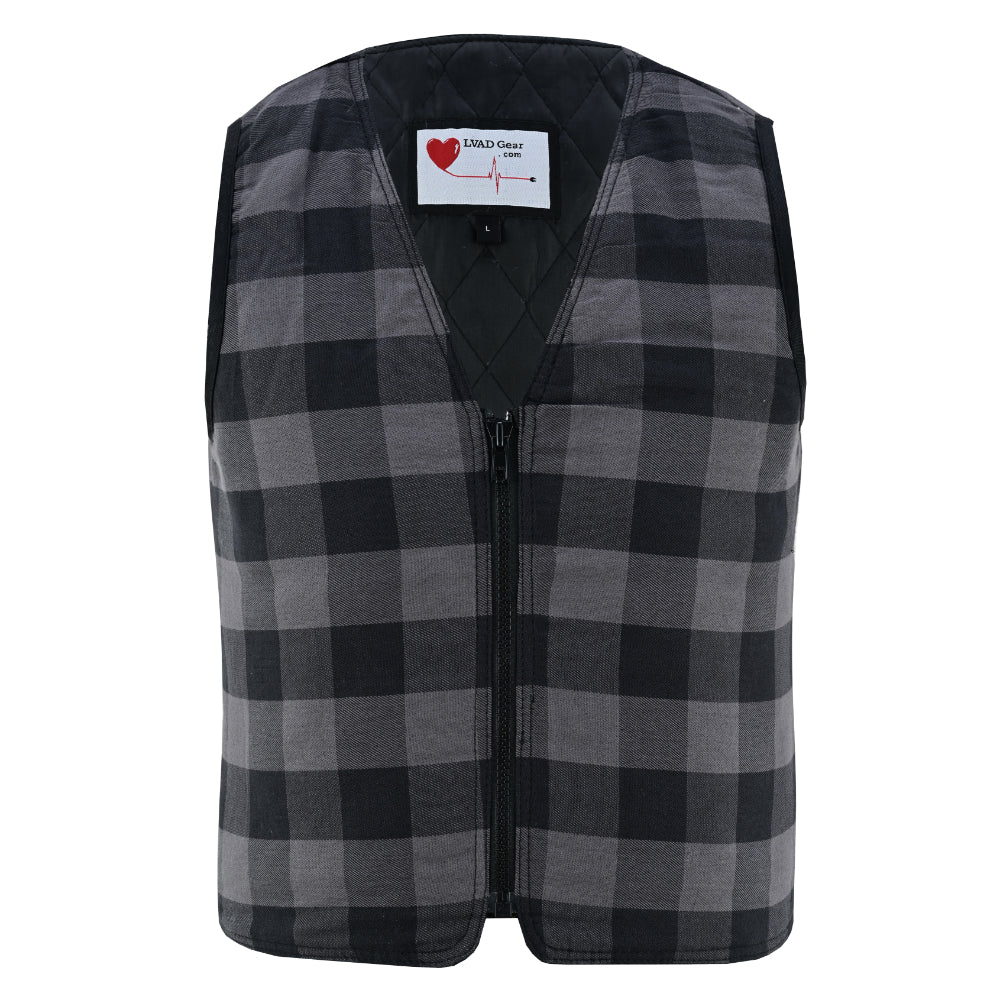 LVAD Flannel Vest Grey