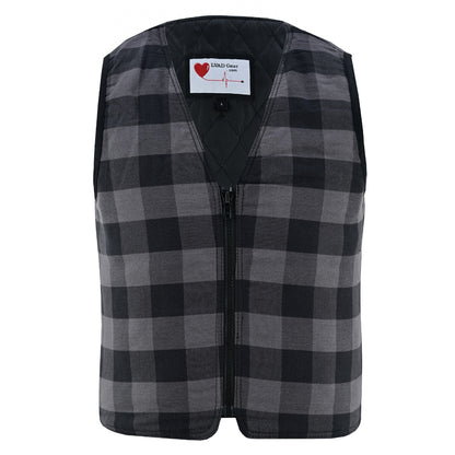 LVAD Flannel Vest Grey