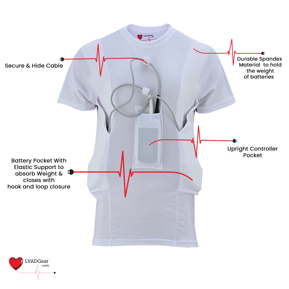 LVAD HeartMate Men Shirt White