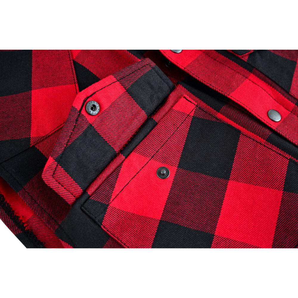 Men’s Red and Black Sleeveless Flannel