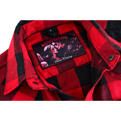 Men’s Red and Black Sleeveless Flannel