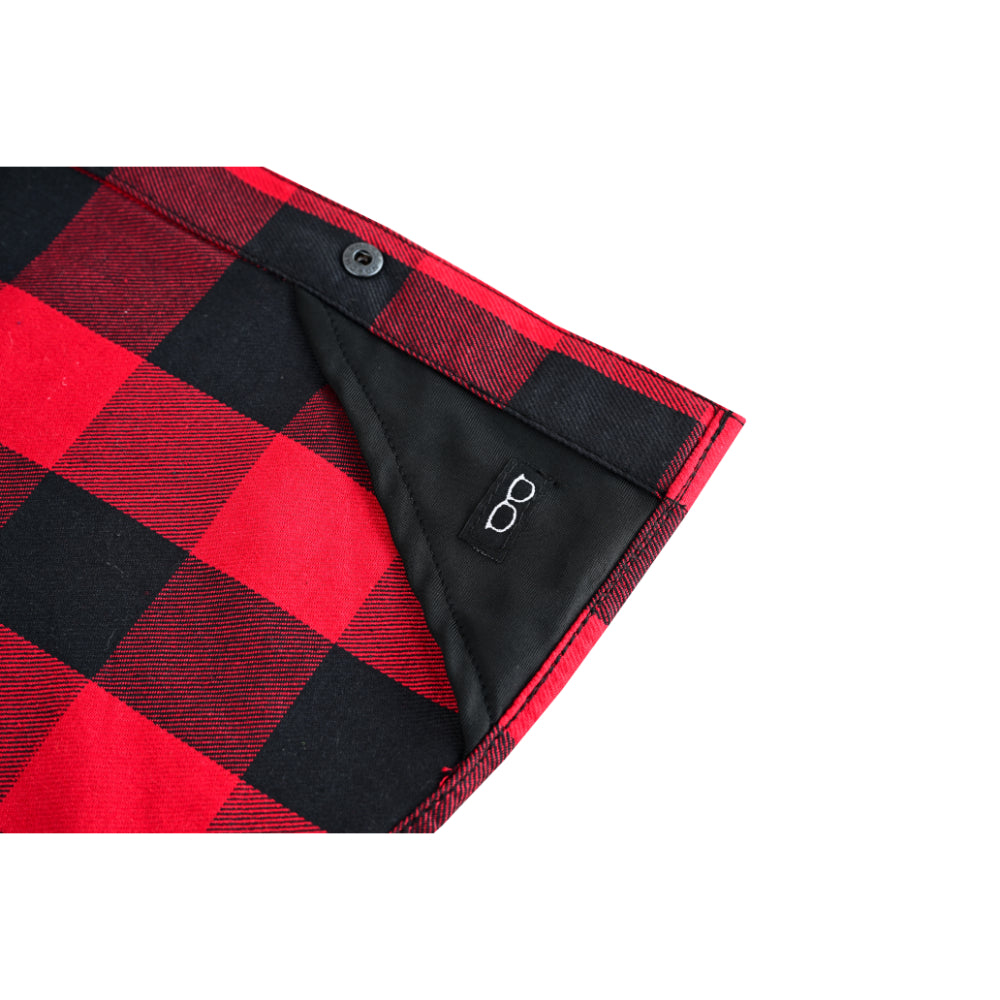 Men’s Red and Black Sleeveless Flannel