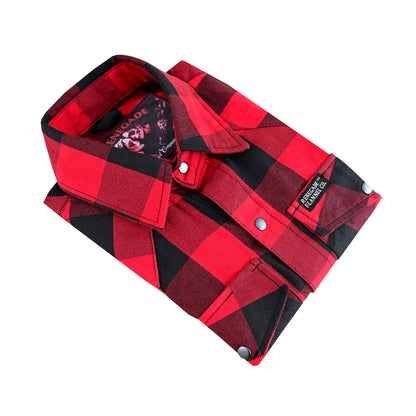 Men’s Red and Black Sleeveless Flannel