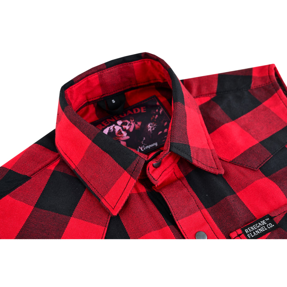 Men’s Red and Black Sleeveless Flannel