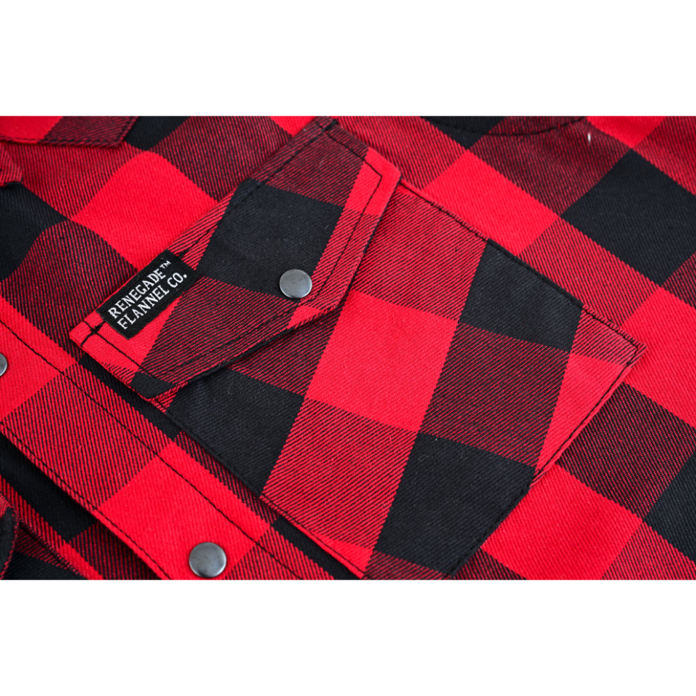 Men’s Red and Black Sleeveless Flannel