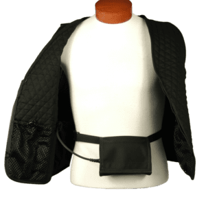 Ladies Black Quilted Vest for LVAD's