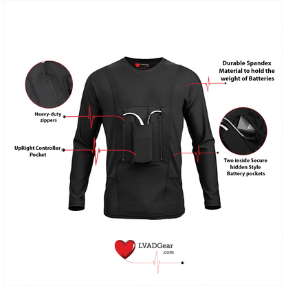 LVAD HeartMate Men's Full Sleeves Shirt Black